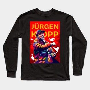 Jurgen Klopp Pop art illustration in Red Long Sleeve T-Shirt